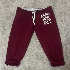 Aeropostale Maroon Joggers with Logo